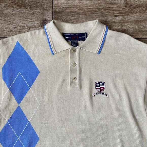 Vintage Phat Farm Argyle Sweater Size XXXL 3XL - Picture 2 of 12